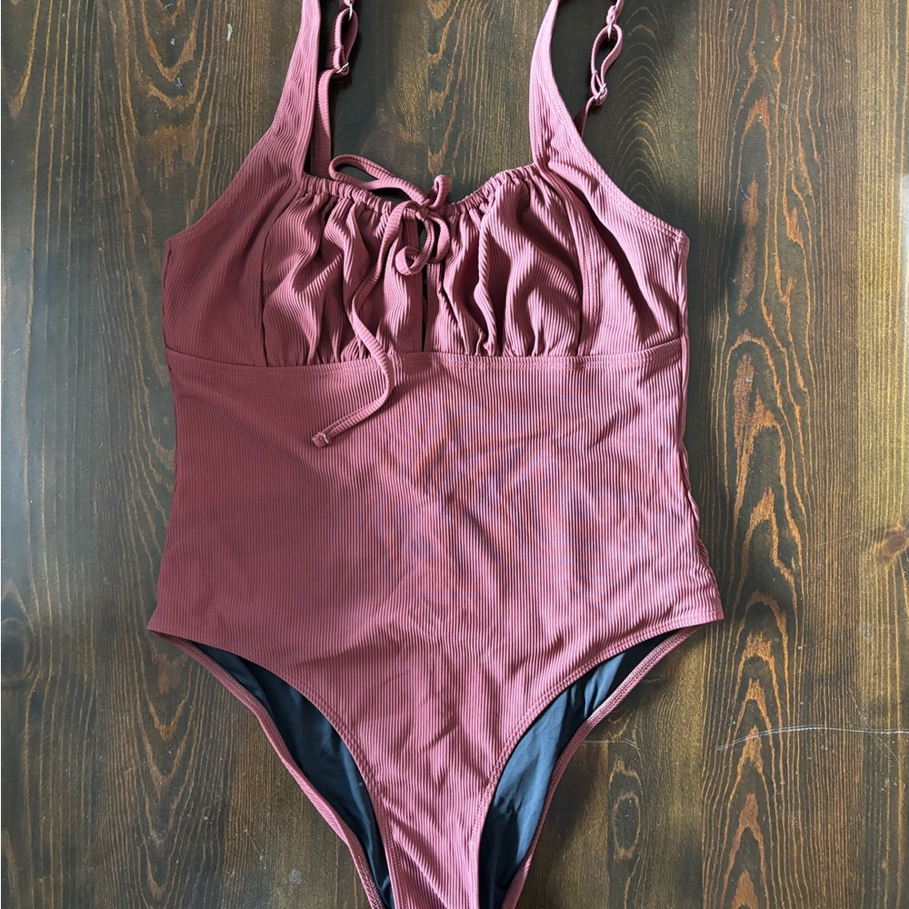 Chic Dusty Brown One-Piece Swimsuit